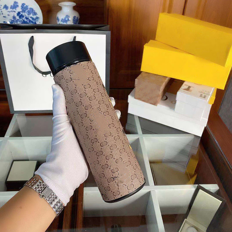 

Design Famous Pattren Stainless Steel Cups Vacuum Flask Thermoses Coffee Thermos Mug Water Bottle Temperature Display Kettle Thermal Cup