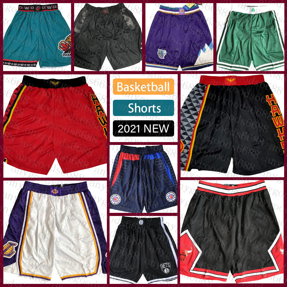 

2022 New Atlantas Hawk Basketball Shorts Oklahomas City Thunders New Jersey York Multi Knick Pocket Shorts Clevelands Cavalier Good quality 22