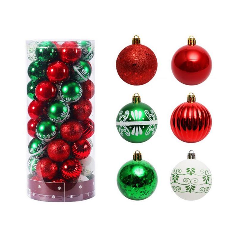 

Party Decoration 50Pcs/Box Christmas Balls Ornaments Shatterproof Xmas Hanging Tree Pendants Home Festival 2022 Year Gift