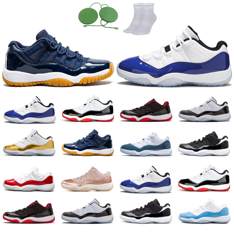 

11s low man basketball shoes fashion Bred Concord Infrared University Blue Varsity Red Rose Gold white Closing Ceremony Navy gum Snakeskin trainers good Sports, Bred low