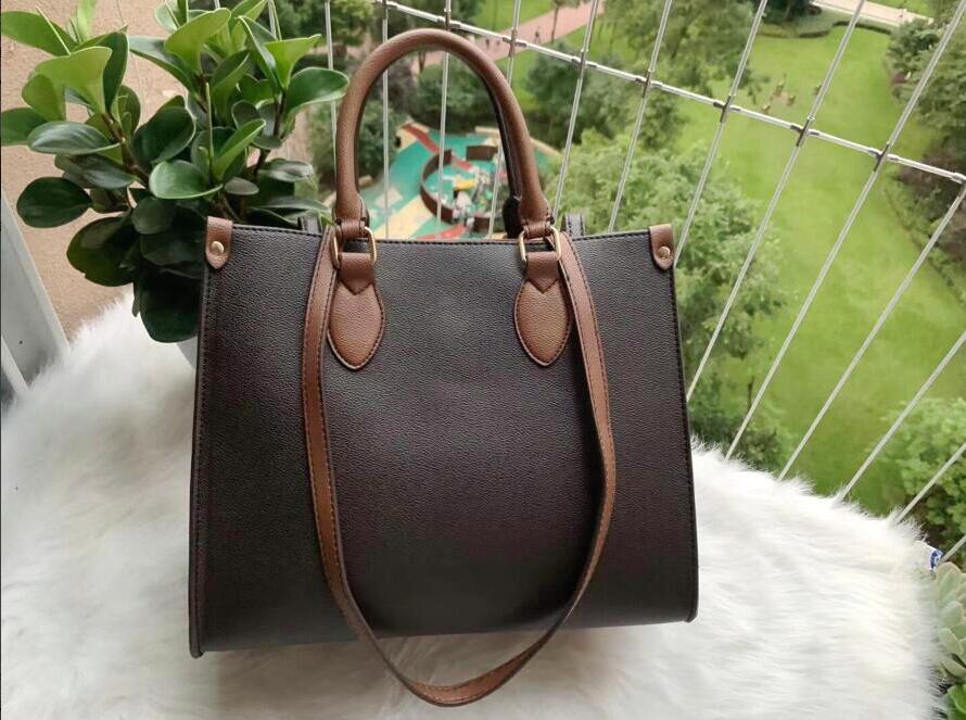 

Ladies Onthego Crossbody Bag Vintage Handbag Plain Classic Letter Cowhide Double Handle Delicate Tote Bags Women Fashion Shoulder Handbags M56213, Brown