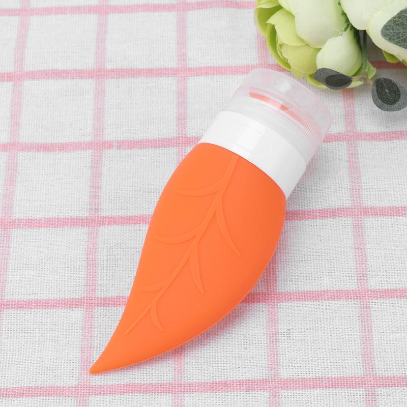 

Storage Bottles & Jars 40ml Silicone Refillable Bottle Tree Leaf Shaped Creams Tubes Lotion Points Absolutely Shampoo Container (Orange)