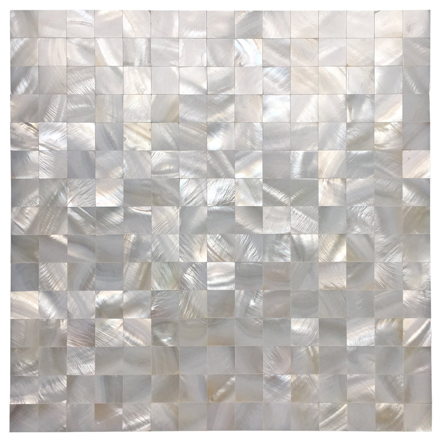 Art3d 30x30cm 3D Wall Stickers White Seamless Mother of Pearl Tile Shell Mosaic for Bathroom/Kitchen Backsplashes(6-Piece)-image-726617833