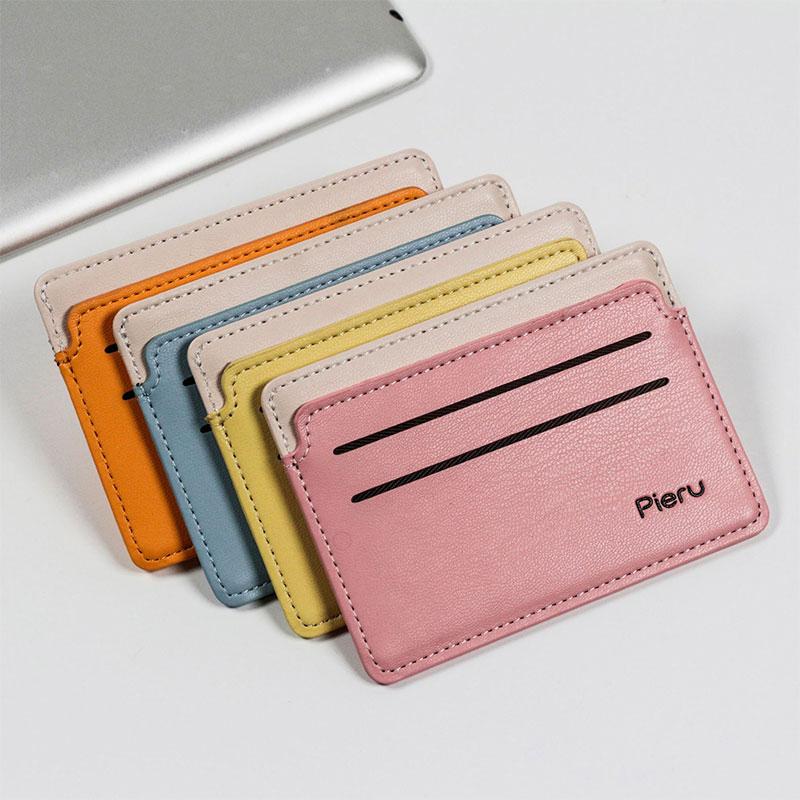 

Card Holders Candy Color Package Ultra-thin Multi Slot Slim Case Wallet Women Men Business Cover Neutral Pu Holder, Pink