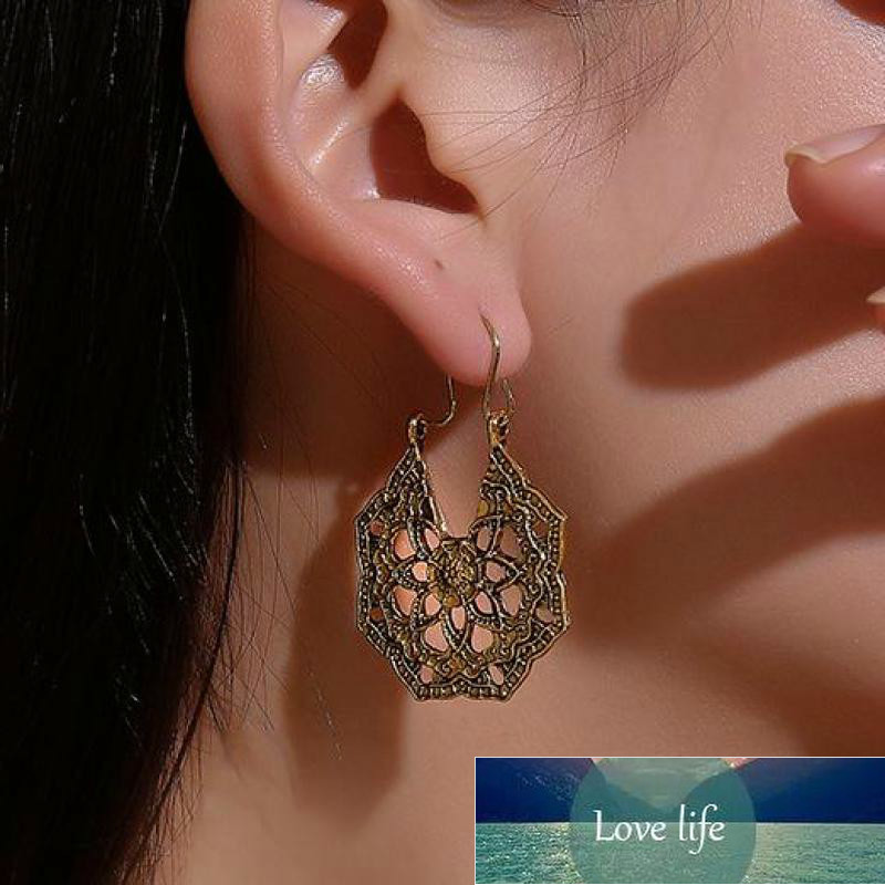 

Ethnic Antique Carved Earrings For Women Ancient Gold Silver Color Earing Jewelry Bohemia Metal Elegant Vintage Earrings Factory price expert design Quality