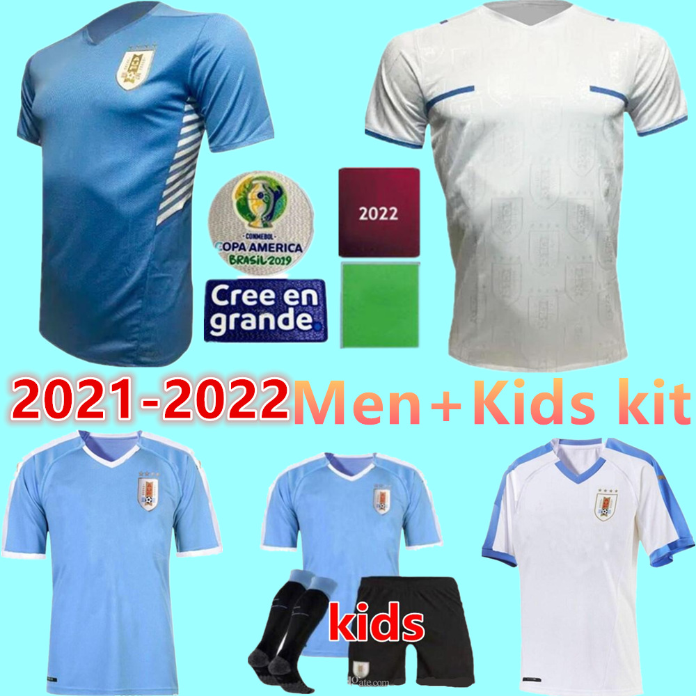 

21 22 Copa America Uruguay Soccer Jersey 2021 Home L.suarez E.cavani Shirt D.GODIN Away National Team Men Kids kit Football Uniforms, Colour 1