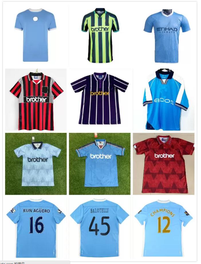 

1972 1989 Manchester Retro Man Haaland DZEKO Soccer Jerseys 1998 1999 2011 2012 City 98 99 11 12 Wembley Clough Home Tevez Kun Agüero Kompany Vintage blue Shirts Classic