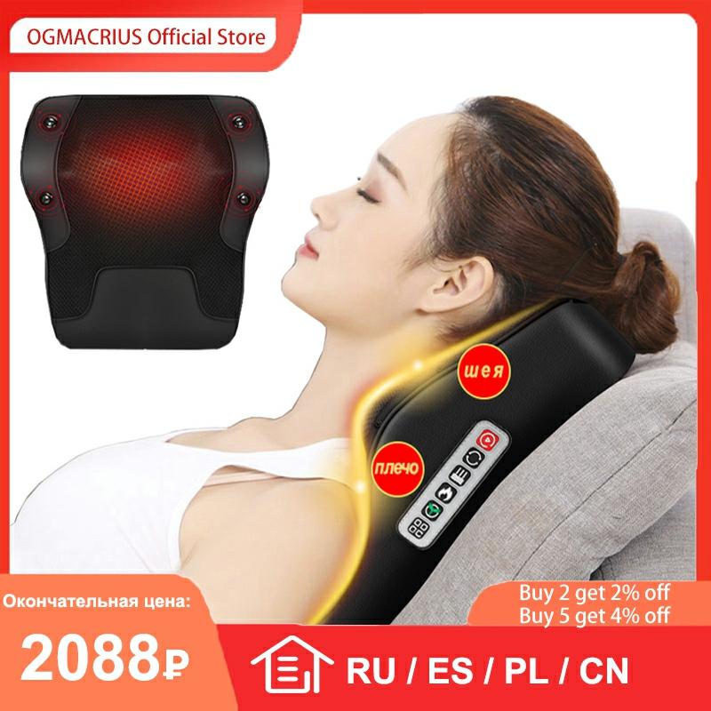 

Ogamacrius 3 in 1 Newest Massage Pillow Neck Waist Shoulder Black Electric Healthy Home Full Body Shiatsu Massager