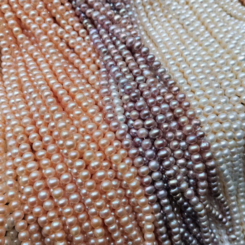 

Chains Factory Wholesale Natural Freshwater Pearl Jewelry, Punch Near Round Real Loose Beads,Accessories