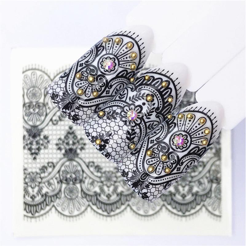 1 Pcs Black Lace Netting Gel Nail Polish Set All Manicure Semi Permanent Vernis Top Coat UV Gel Varnish DIY Nail Art Decoration-image-691860283