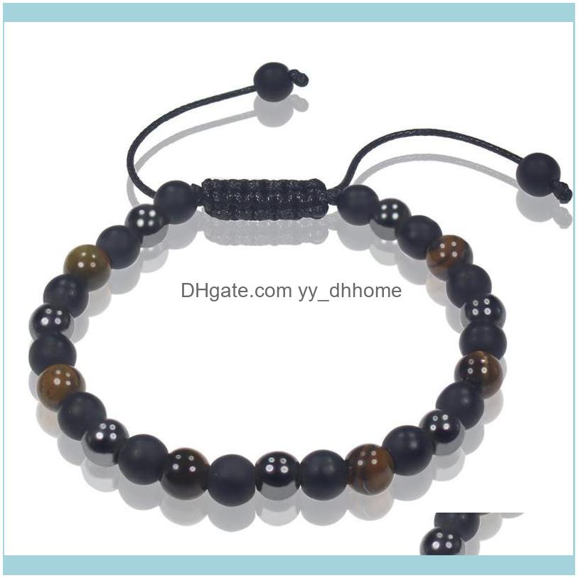 

Link, Jewelrylink, Chain Hematite Tiger Eye Woven Bracelet 6Mm Black Frosted Stone Beaded Men Adjustable Strand Bracelets Wholesale Tr1051 D