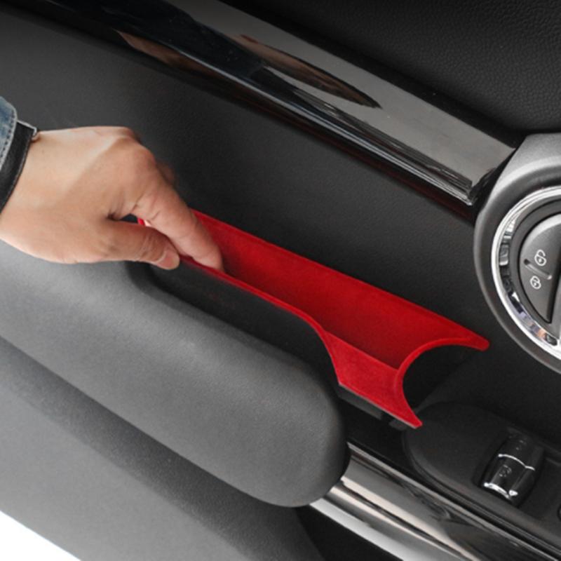 

Car Organizer For MINI Cooper S F55 JCW F56 Accessories Flocking Door Handle Storage Box Mobile Phone Holder Bag Case