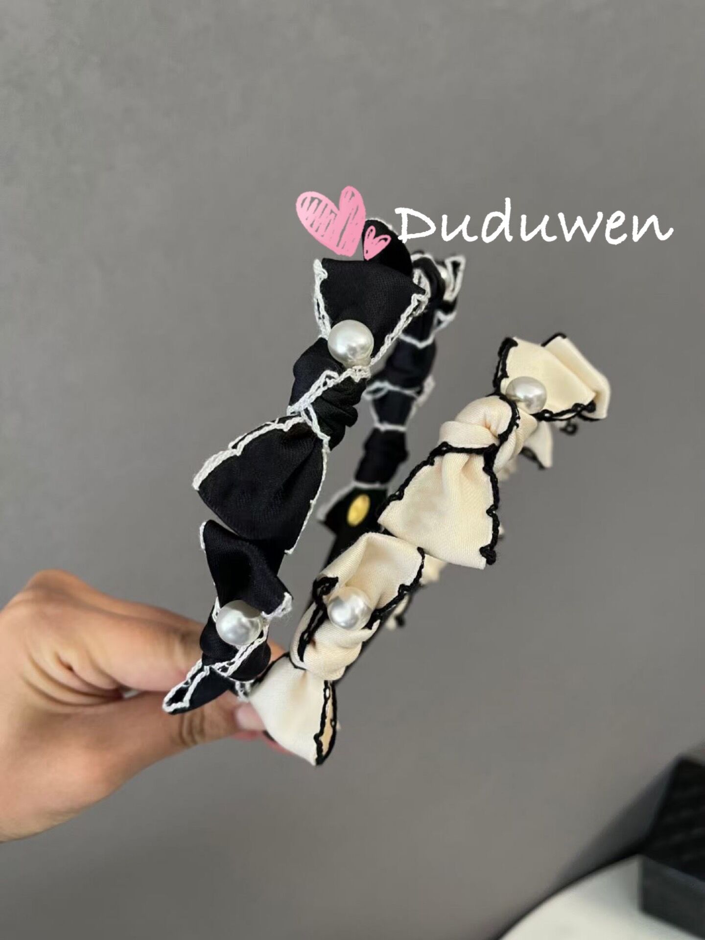 

party gift classical pretty bowknot headband Classic Hair Accessories vintage pearl headband 2C mark hairband stamped-vip with dust bag