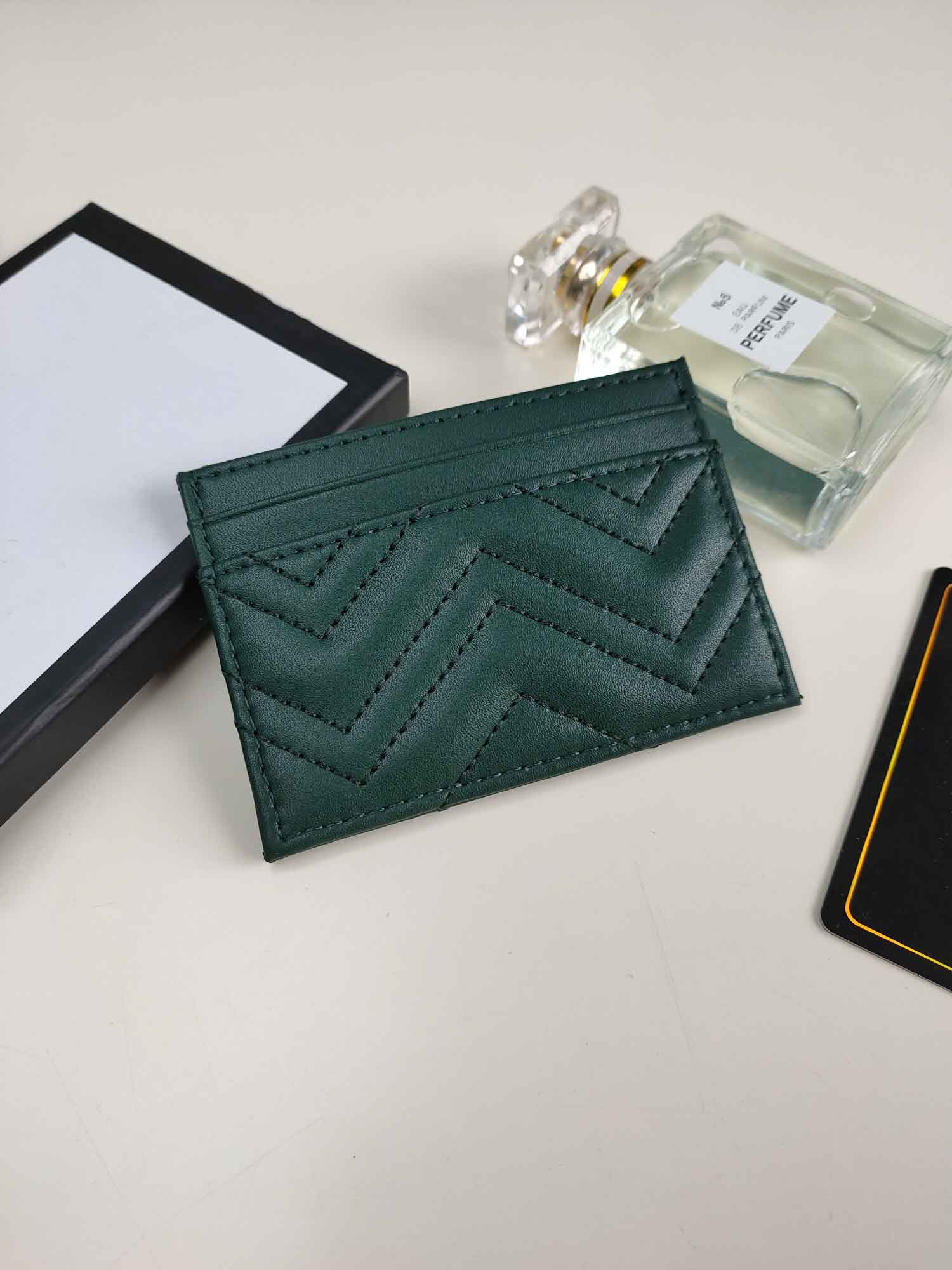 

7 colors fashion Candy colors wallet card holder original box real leather multicolor coin purse date code Zig Zag wallet Card holder women man classic gold card bag, Pink