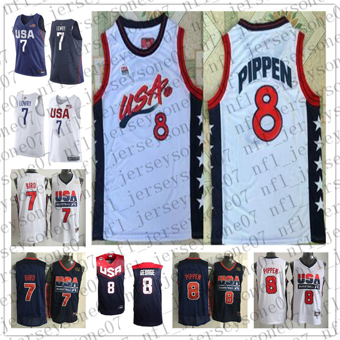 

Custom Team Mens women youth USA 7 Lowry 8 Harrison Barnes 2016 Dream Team Stitched white blue Throwback City Basketball jersey