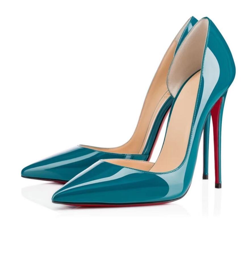 

Cheapgood quality Fashion designer women shoes red bottom high heels 8cm 10cm 12cm Nude black red pink Leather Pointed Toes Pumps Dress shoe, As picture