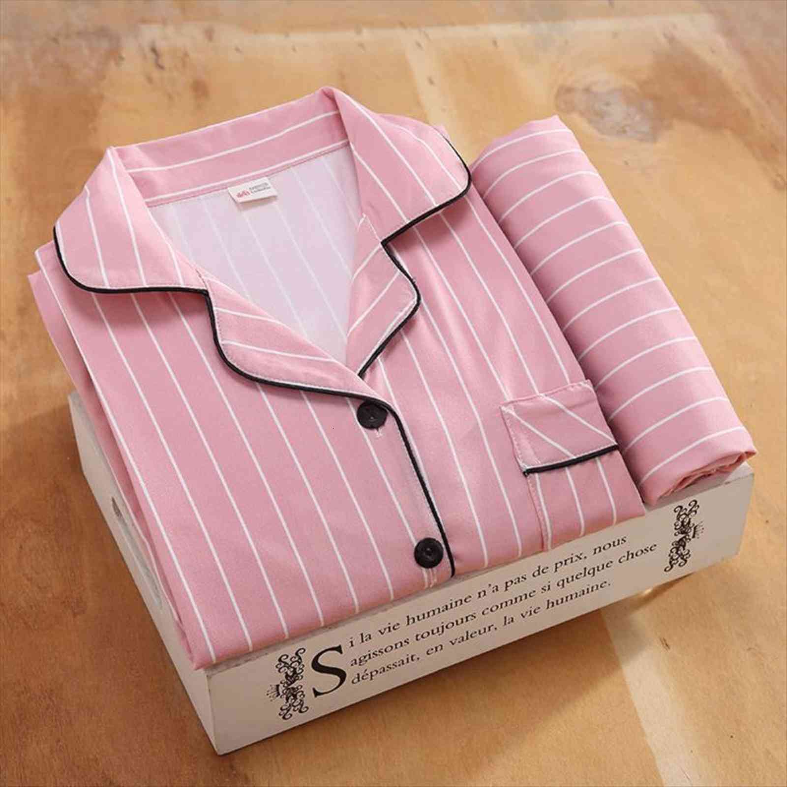 

pajamas cotton nightie autumn women sleepwear long sleeve pyjamas strawberry set kawaii loungewear 2 piece, Black;red