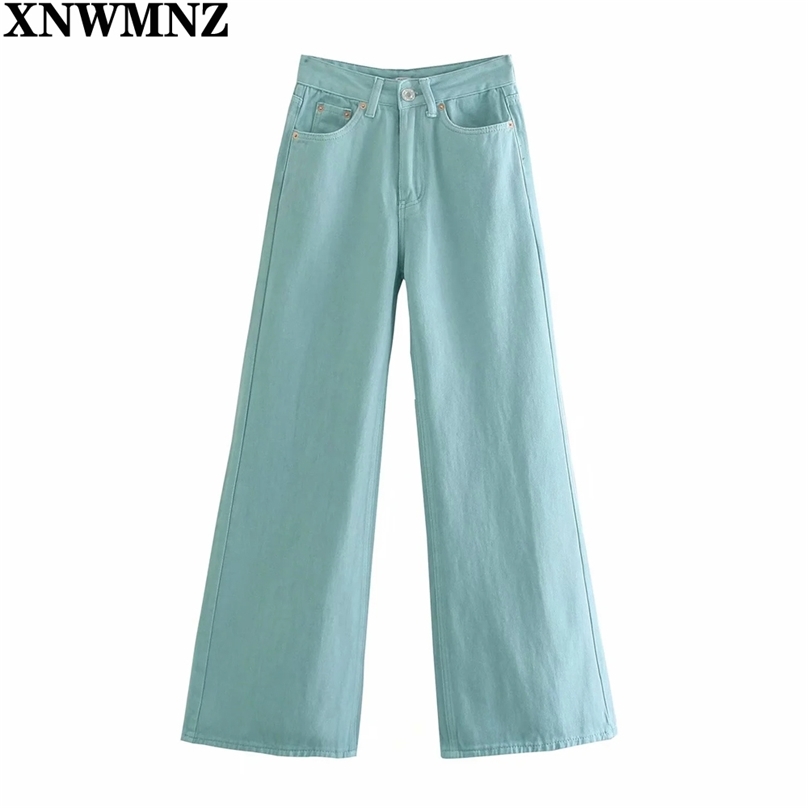 

Women Chic high waist slim fit wide leg denim jeans Woman Casual Trousers Summer Jeans Streetwear Vintage Pants 210520, Sky blue