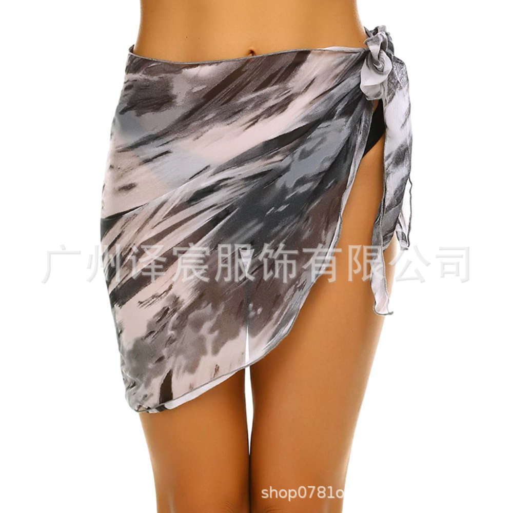 Chiffon Swimsuit Bikini Hip Pack Smock Beach Cardigan Skirt triangl swimwear-image-692540282