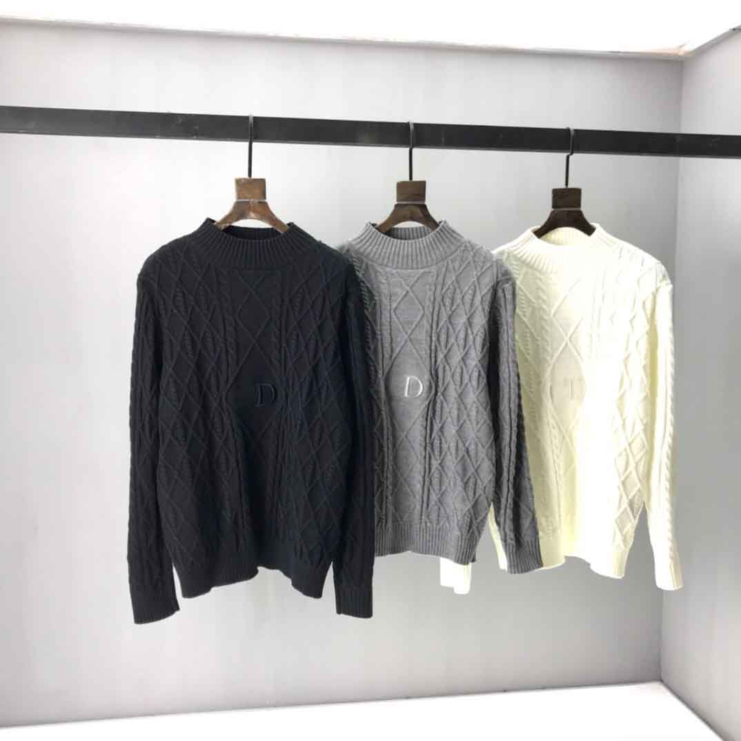 

New AOP jacquard letter knitted sweater in autumn / winter 2022 Custom jacquard knitting machine enlarged detail crew neck cotton ek11