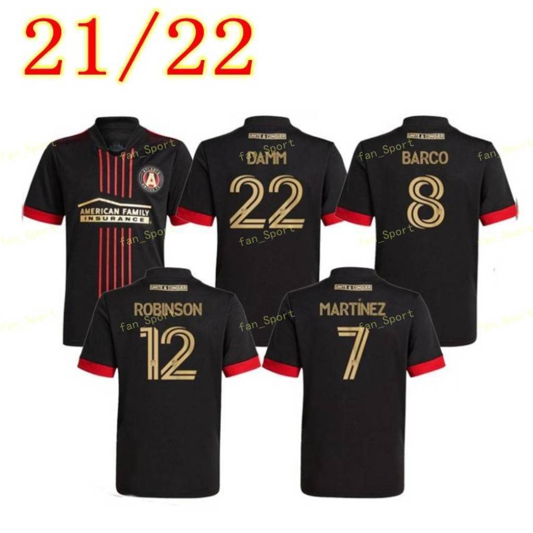 

2021 2022 MLS Atlanta United FC soccer Jersey 21 22 G.MARTINEZ MARTINEZ NAGBE BARCO VILLALBA football Uniform shirts men kids kit goalkeeper, Black;yellow