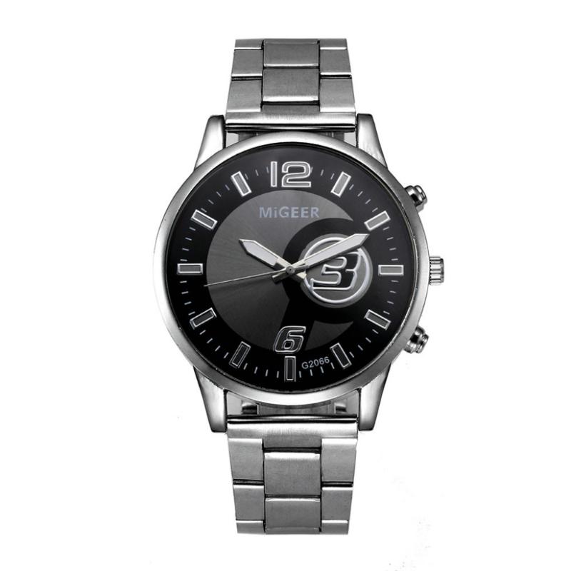 

Wristwatches Fashion Man Crystal Stainless Steel Analog Quartz Wrist Watches 2021 Mens Classic Watch Luxury Sport Wristwatch, Black