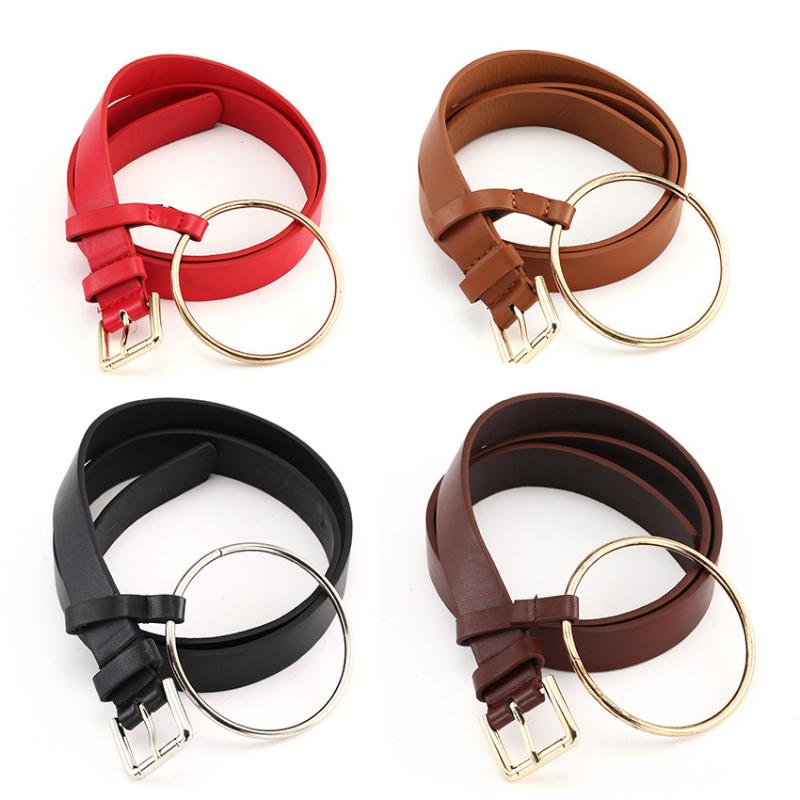 

Belts 2021 Korean Fashion Double Loop Ladies Pin Buckle Decorative Belt All-match Female Jeans Round Women, Black