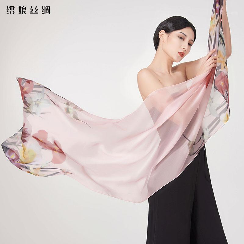 

Scarves Xiuniang Silk Scarf Female Spring And Summer Shawl, Blue;gray