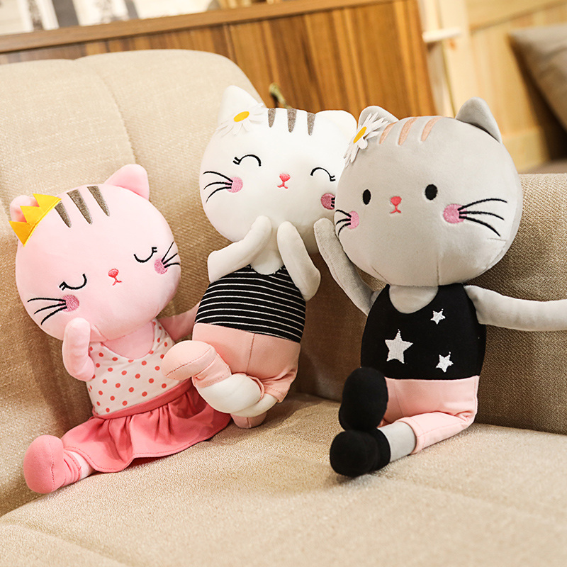 

35cm/13.7in Cute Cat Stuffed Doll SimulationCat Plush Toys Creative PersianCat Baby Pillow Gifts for Children Kids