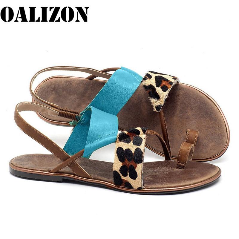 

Sandals Leopard Women Summer 2021 Flat Slippers Casual Shoes Woman Flip Flops Fashion Slingback Thong Set Toe, Black