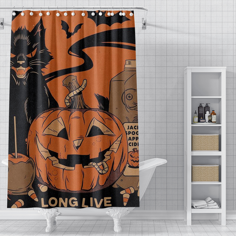 

big pumpkin pattern 3d printed shower curtain waterproof, antifouling, durable, fine workmanship