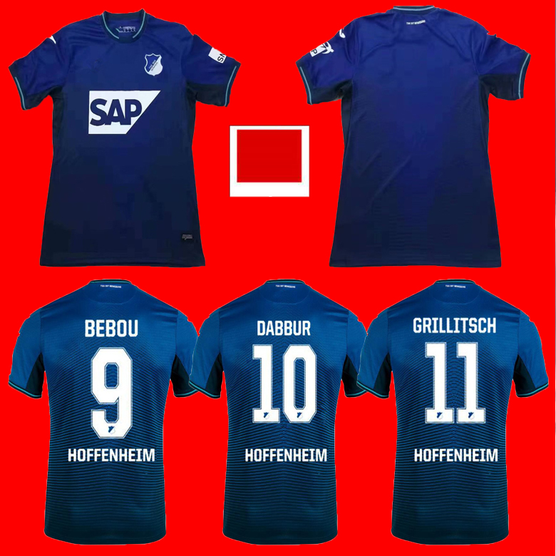 

21 22 TSG 1899 Hoffenheim soccer jersey home biut 2021 2022 BEBOU DABBUR Kramaric GRILLITSCH BAUMGARTNER football shirts, Blue