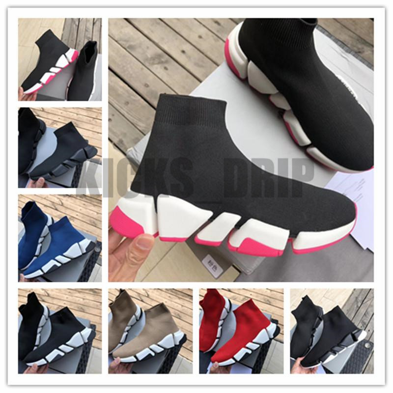 

designer shoes men women speed trainer 2 sock boots socks boot casual womens runners runner sneakers, Black