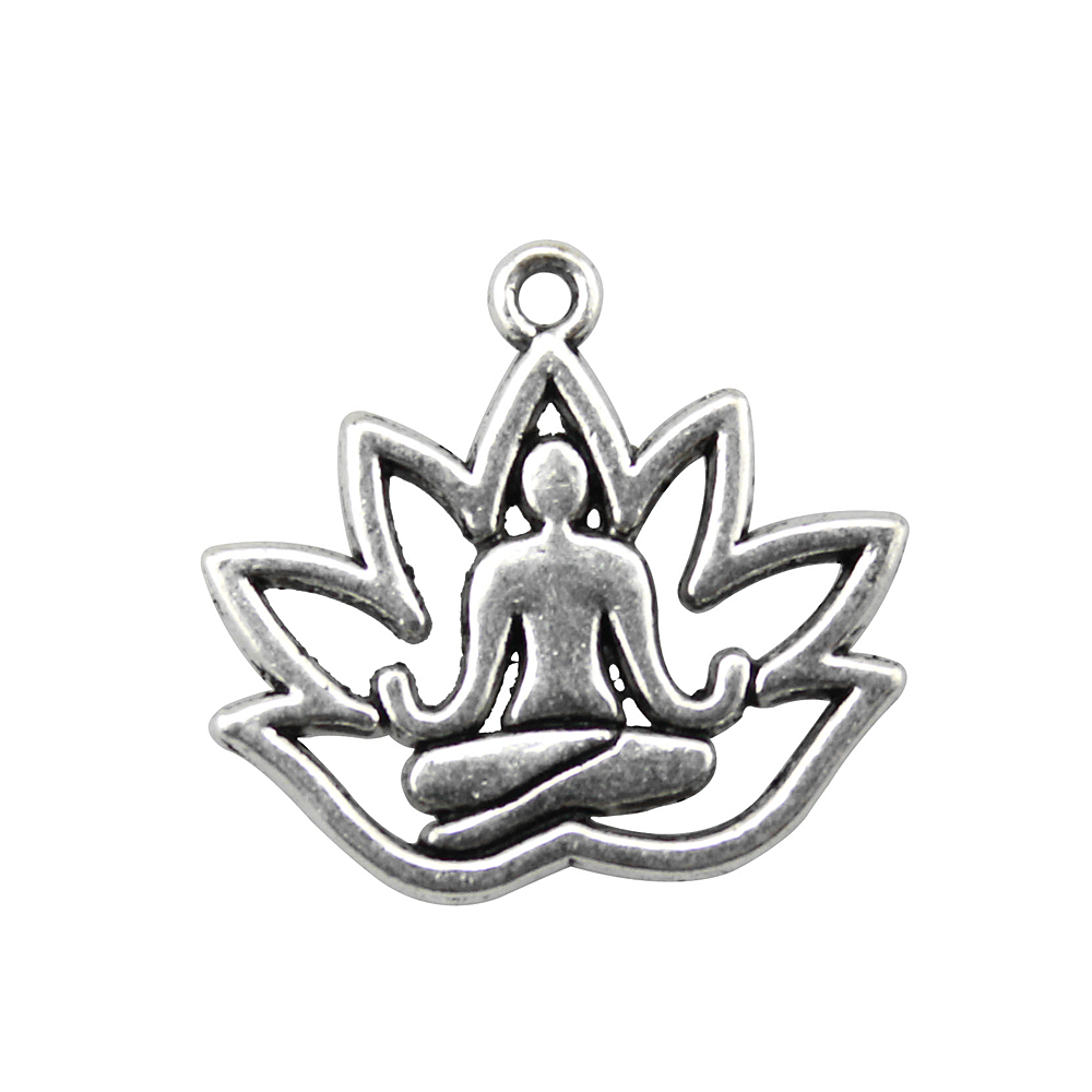 

Pendant Earring Charm Necklace Om Yoga Charms, Silver