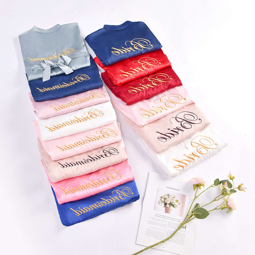 

Women's robe, bride's morning silk bathrobe and robe