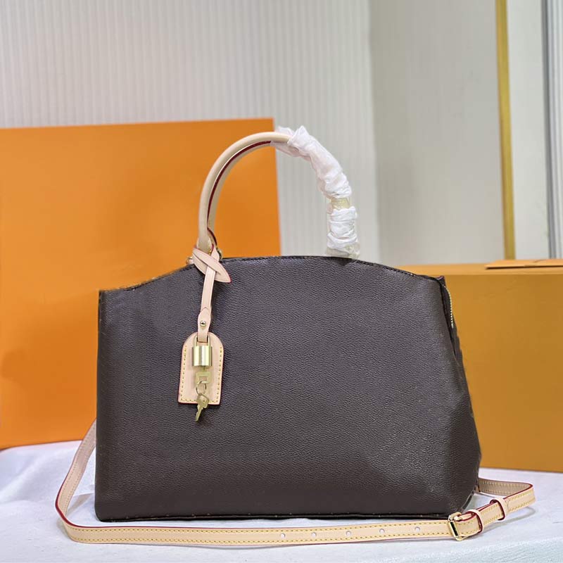 

Classic Women Handbag Tote Bag Shoulder Bags Cowhide Printing Leather Yellow Old Flower Zipper Closure Letters Pattern High Quality, 29*18*12.5cm