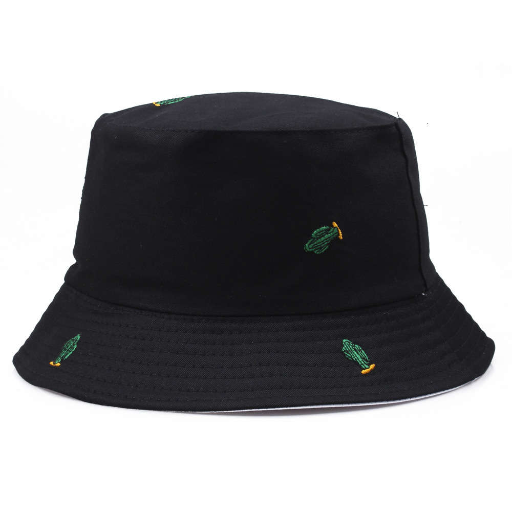 

Sun hat Cactus embroidered double-sided fisherman's hat for men and women, Blue;gray