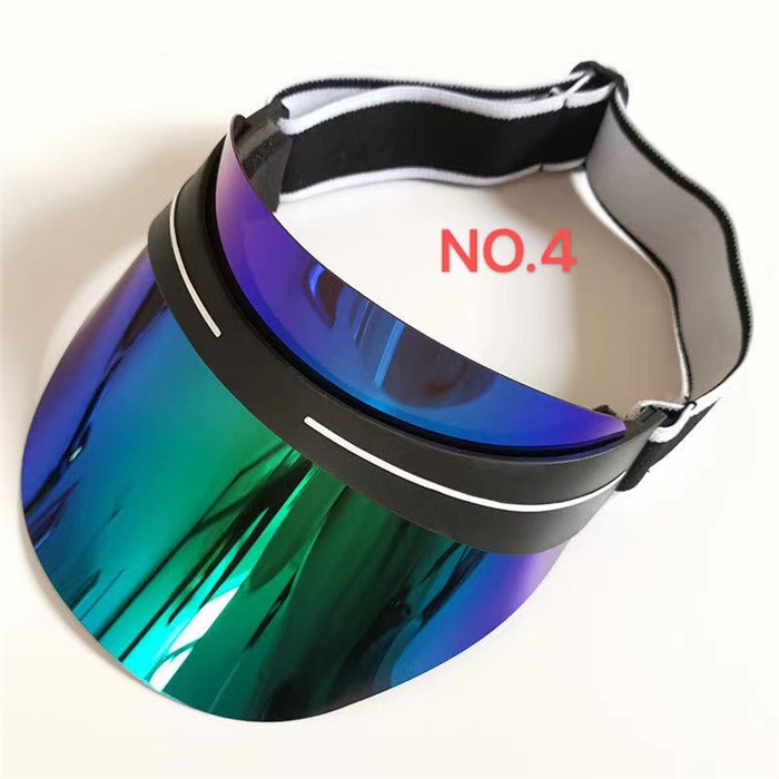 

designer visor 52-62cm Summer brand mens and women sun hat sunhats latest design dazzle color transparent PVC sun hat, No.6