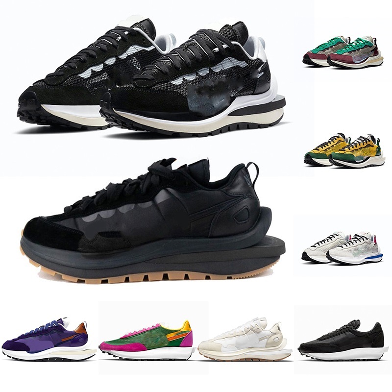 

2021 Release Sacai x VaporWaffle LDWaffle LDV Shoes Nylon Black White Green Blue Red Men Women Outdoor Sports Sneakers With Original box, Sail