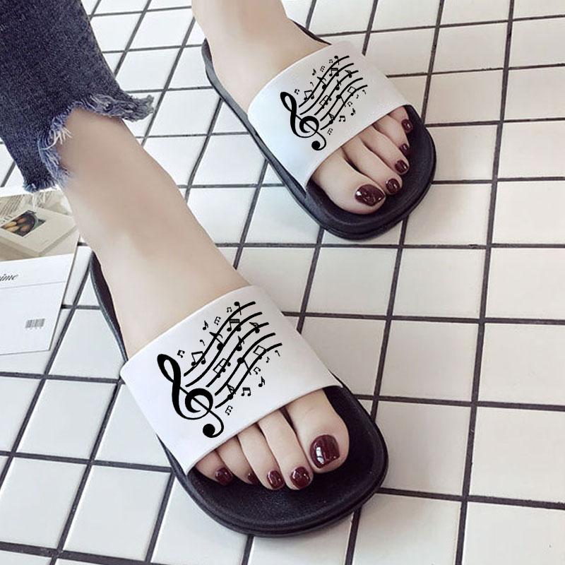 

Slippers Est Summer Lady Fun Sheet Music Women Slides Open Toe Indoor Comfort Girls, 2413