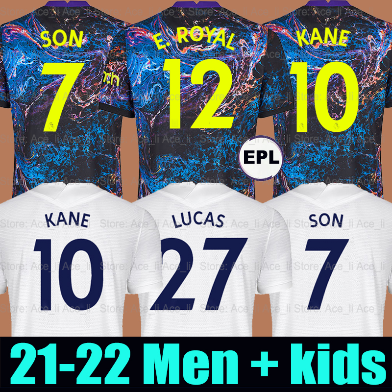 

21 22 Tottenham SON soccer jersey Emerson Royal ROMERO DELE KANE REGUILON BALE HOJBJERG BERGWIJN LO CELSO SPURS LUCAS football shirt 2021 2022 men + kids kit uniforms, 21-22 kids away