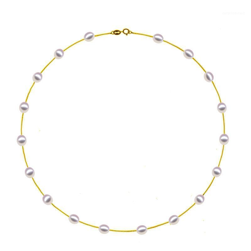 

Spring And Summer 925 Sterling Silver 7-8mm Natural Freshwater Pearl Women Tassel Necklac For Fashion Jewelry Chains