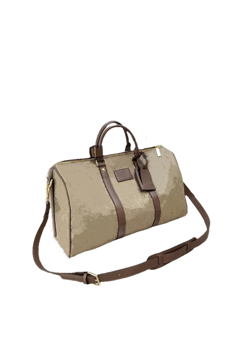 

Men Women leather Totes Luxurys Designers Duffle Bags 2021 Man Woman handbag Handbags Large Capacity Travel Tote packs, Brown grid