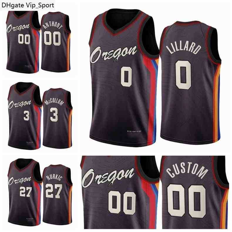 

City Basketball Edition Robert Covington Jerseys Damian Lillard CJ McCollum Enes Kanter Carmelo Anthony Jusuf Nurkic Collins Rodney Hood, 00