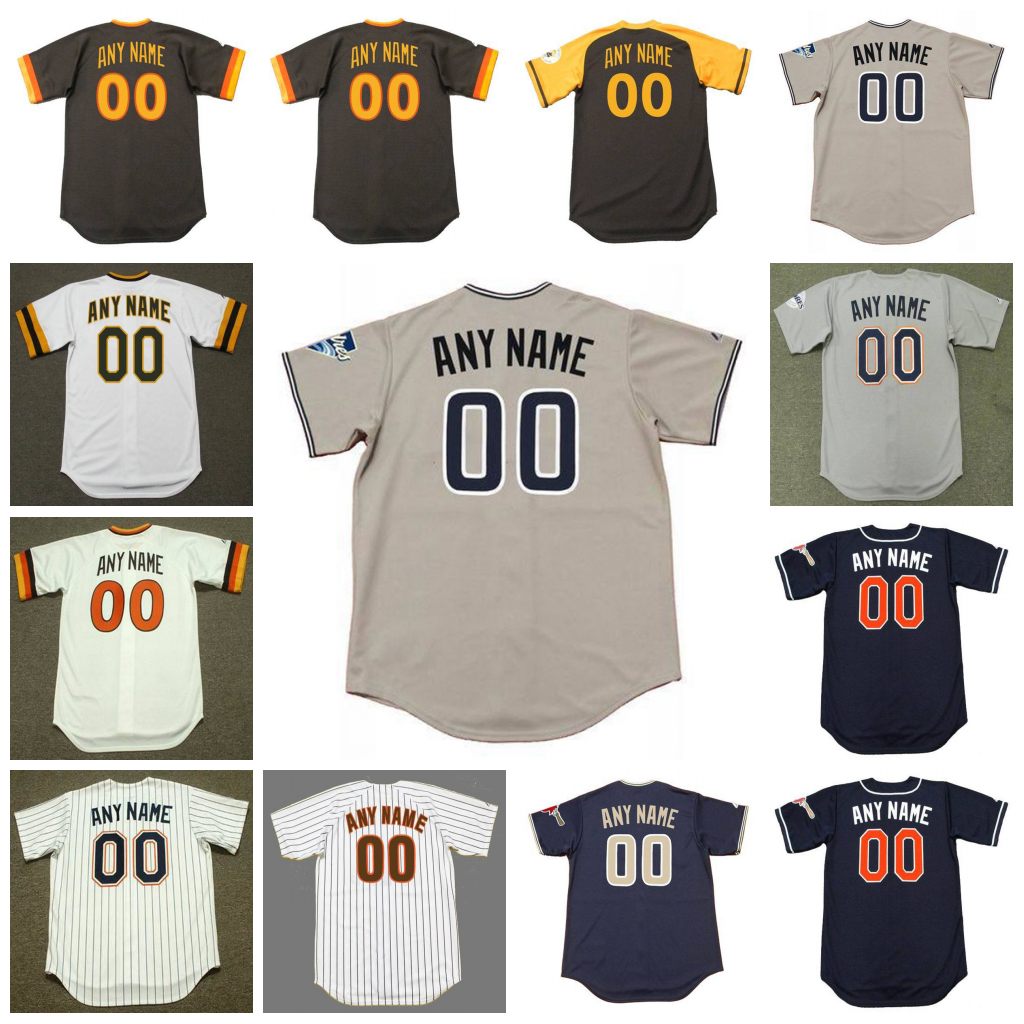 

San Diego Vintage Baseball Jersey Custom Any Number And Name Jerseys All Stitched Mens Womens Youth Fast, Custom 00 1970's white