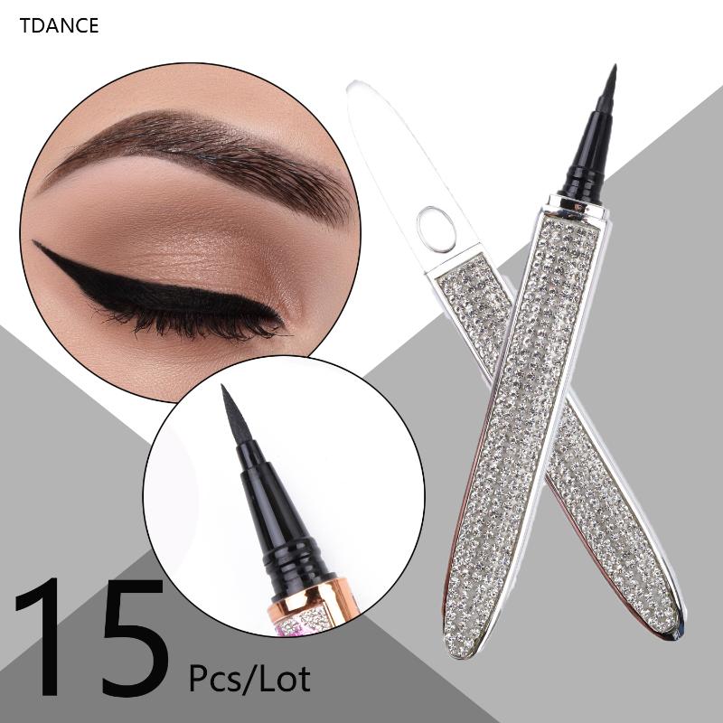

False Eyelashes 15Pcs/Lot 2 In 1 Waterproof Long Lasting Eye Pencil Wholesale Eyelash Glue Eyeliner Pen Liquid Liner Lash Adhesive