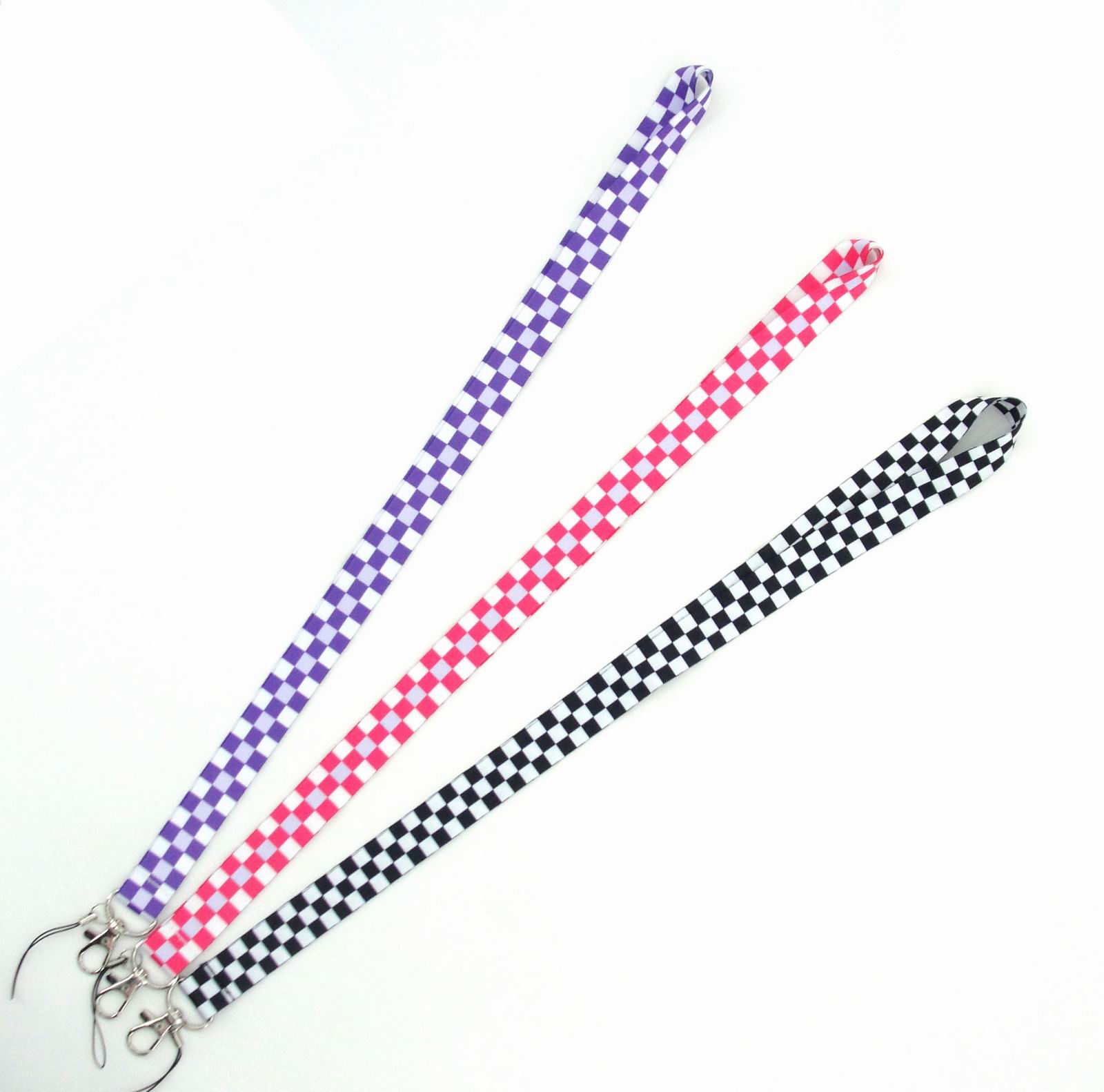 

Wholesale 20pcs Cartoon Checkered patter lanyard strap Key Chain ID card hang rope Sling Neck Pendant boy girl Gifts