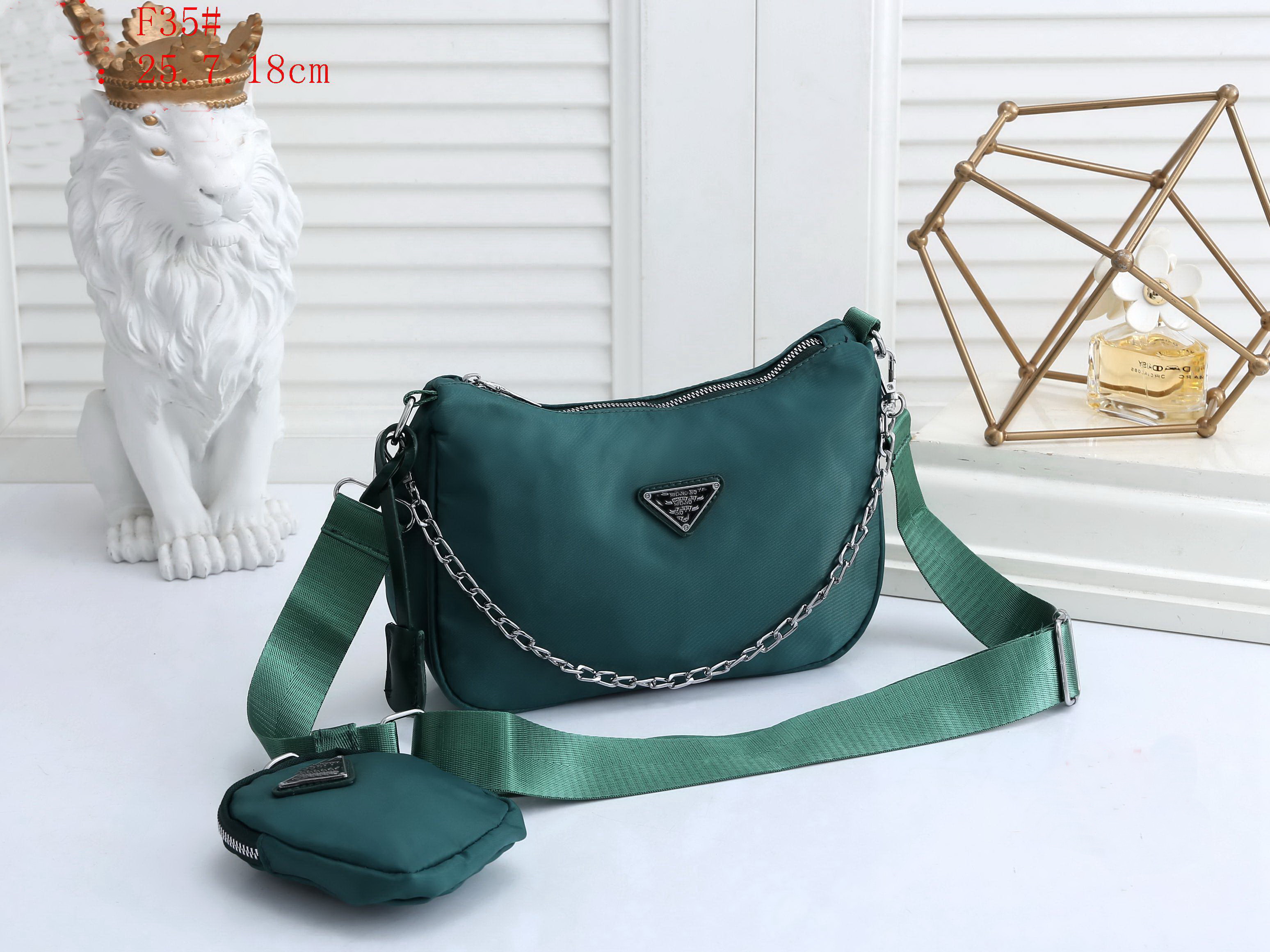 

leather Fashion handbags Shoulder Bags Multi pochette accessoires purses Women Favorite Mini 2pcs accessories crossbody bag, Black