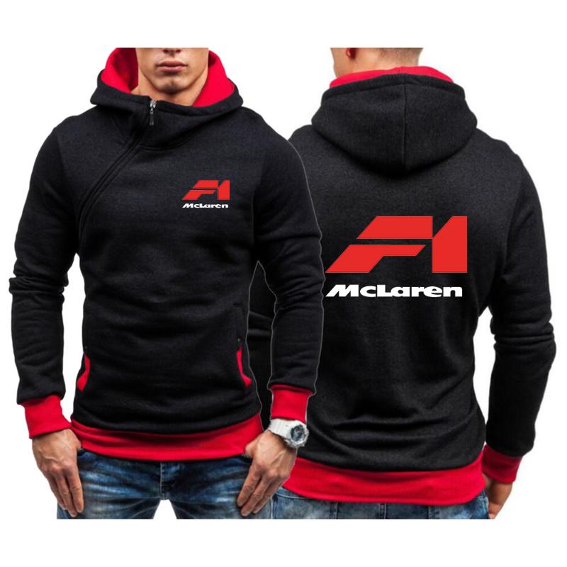

men's hoodies & sweatshirts fashion mclaren logo sweatshirt men hoody spring autumn fleece cotton zipper jacket hiphop harajuku male cl, Black