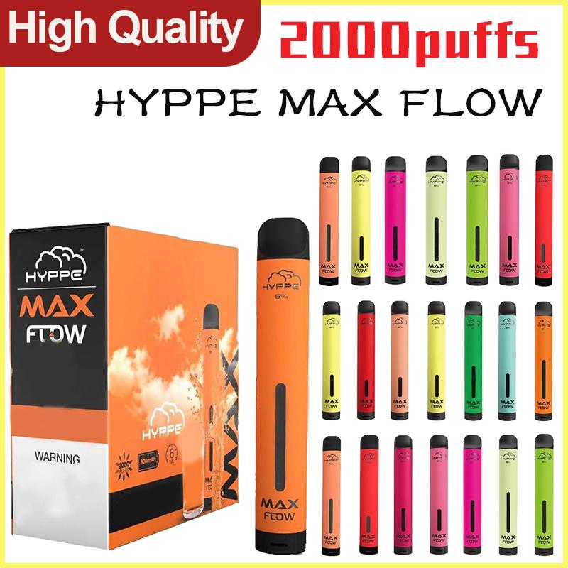 

Hyppe Max Flow Disposable E-cigarettes Pod 6.0ml 2000Puffs Vape Device Prefilled 900mAh Pen Starter Kit air bar max ezzy mini bang xxl